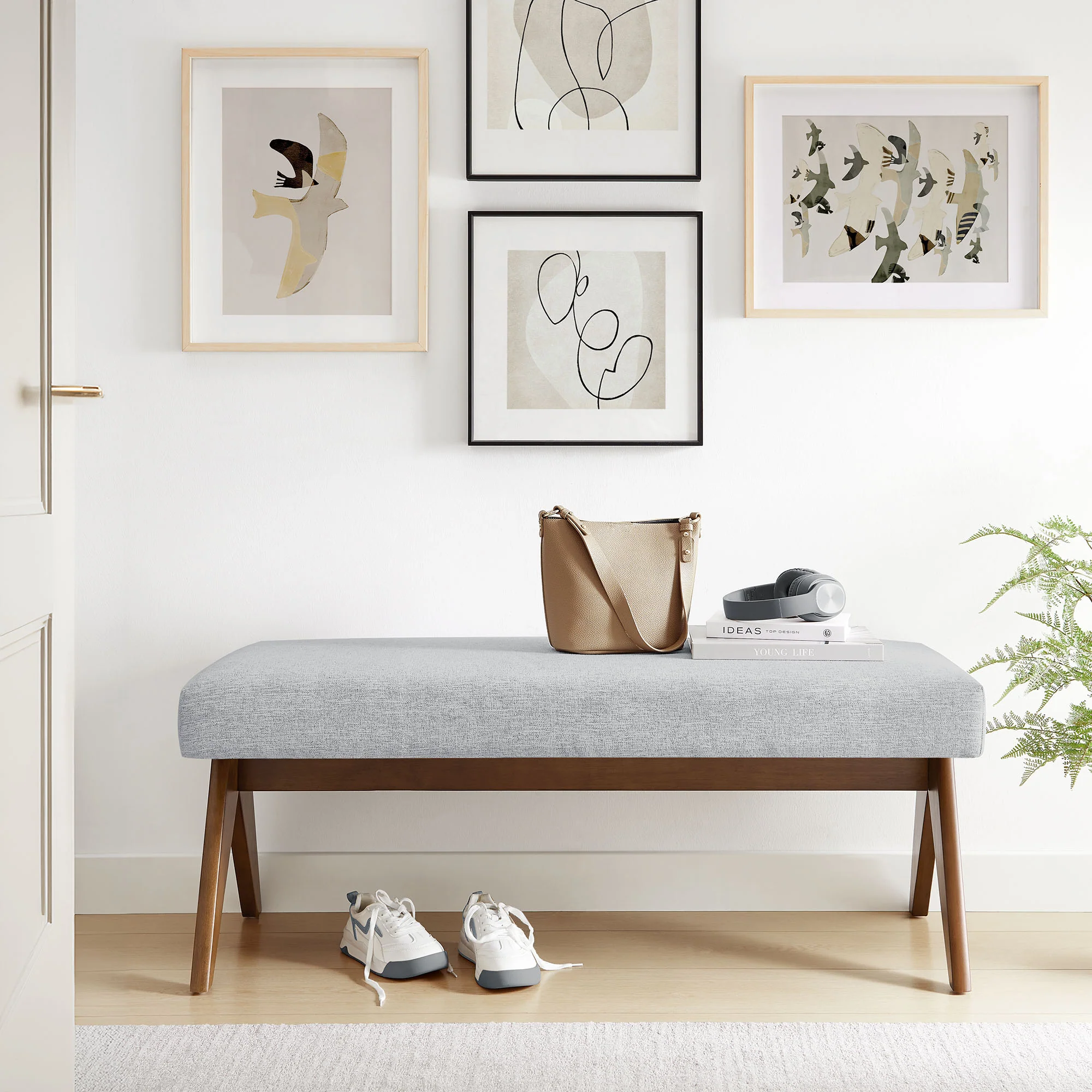 Lyra 47" Fabric Upholstered Bench by Modway - Image 34