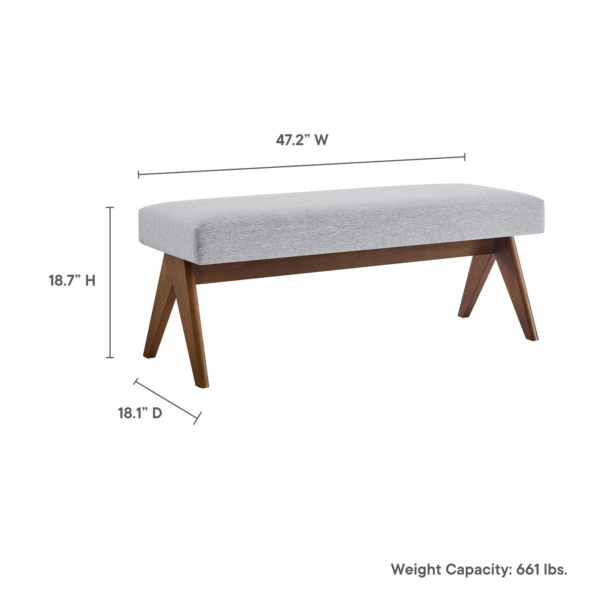 Lyra 47" Fabric Upholstered Bench by Modway - Image 36