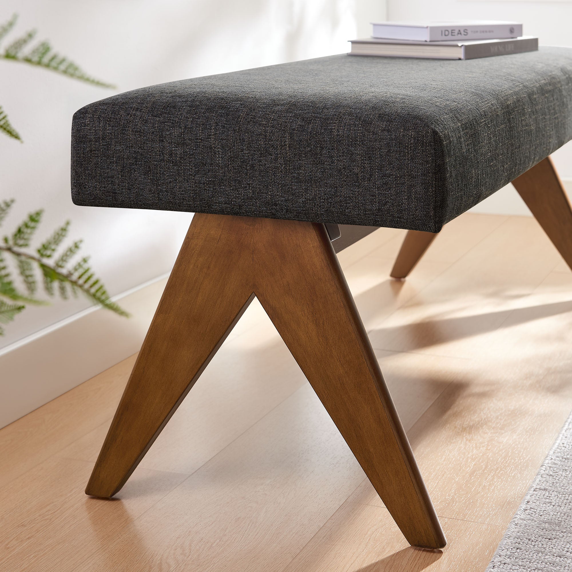 Lyra 47" Fabric Upholstered Bench by Modway - Image 6