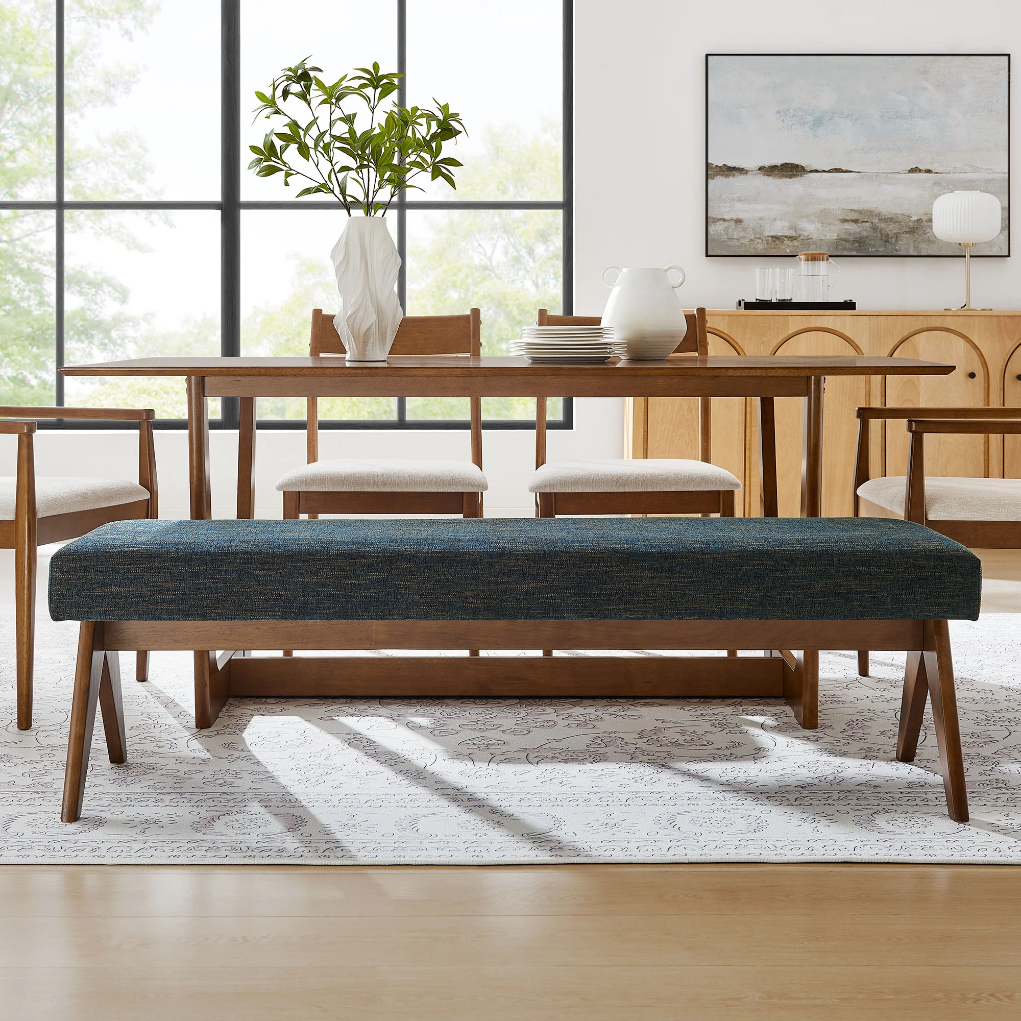 Lyra 63" Fabric Upholstered Bench by Modway - Image 16