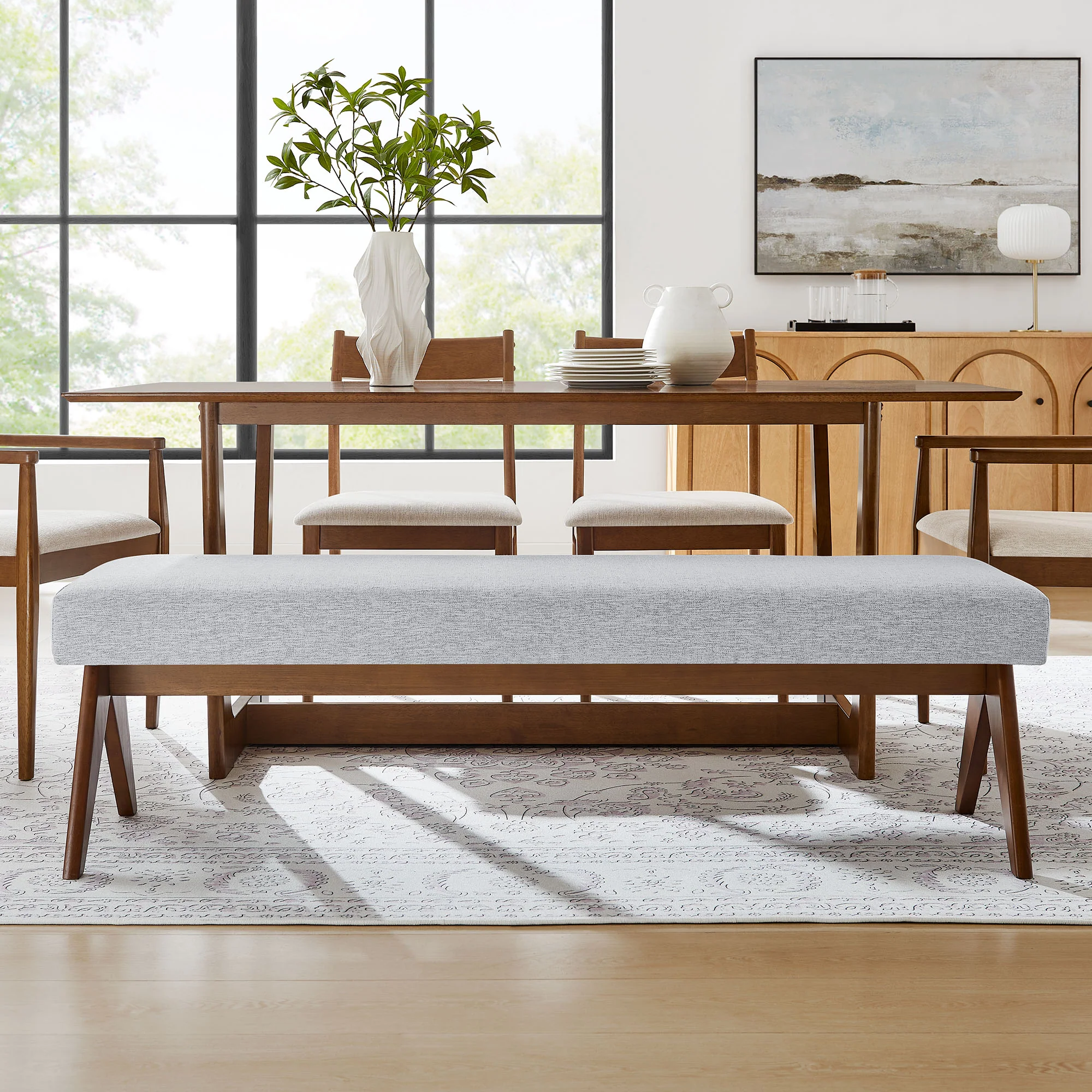 Lyra 63" Fabric Upholstered Bench by Modway - Image 34