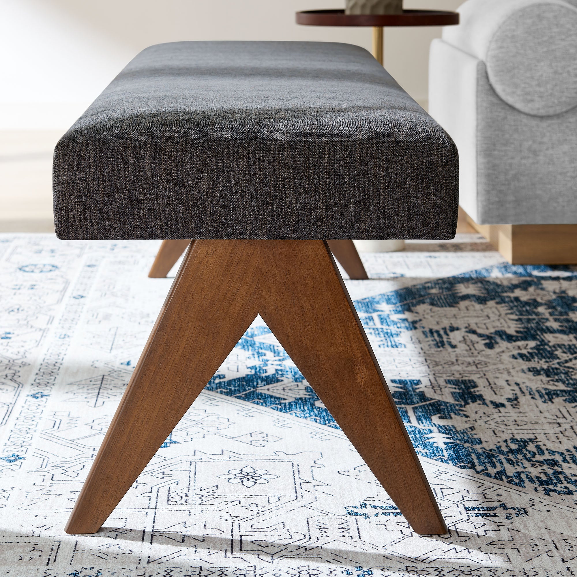 Lyra 63" Fabric Upholstered Bench by Modway - Image 6