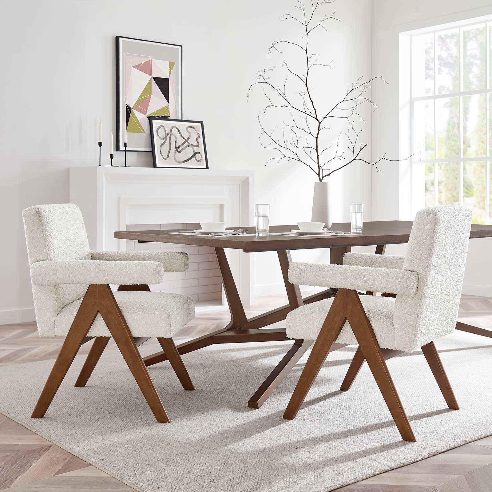 Lyra Boucle Fabric Dining Room Chair - Set of 2 By Modway - EEI-6506 - Image 11