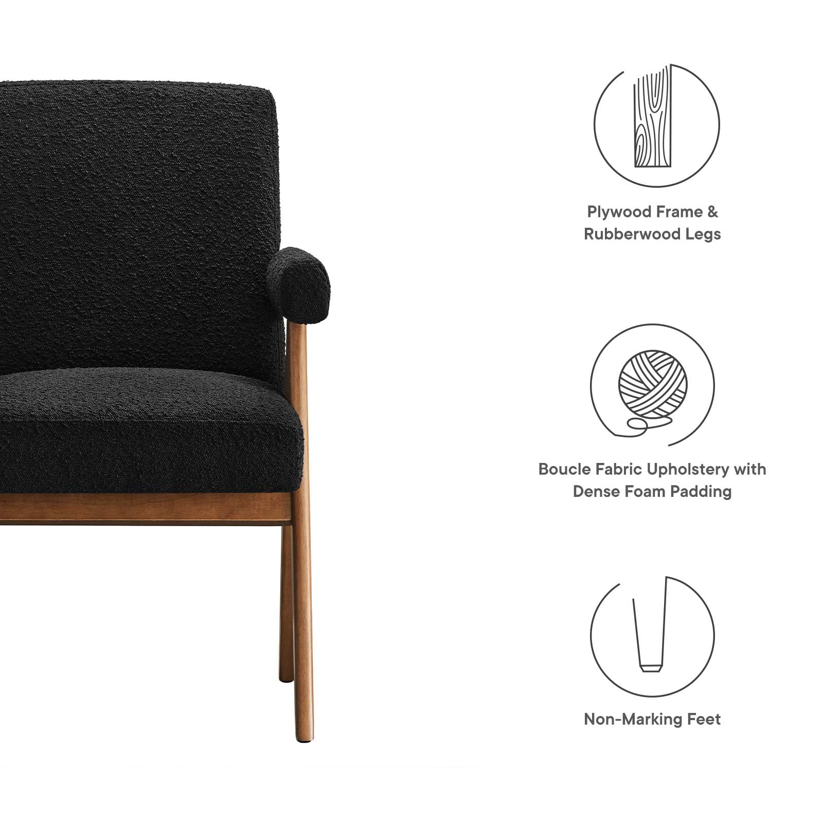 Lyra Boucle Fabric Dining Room Chair - Set of 2 By Modway - EEI-6506 - Image 8