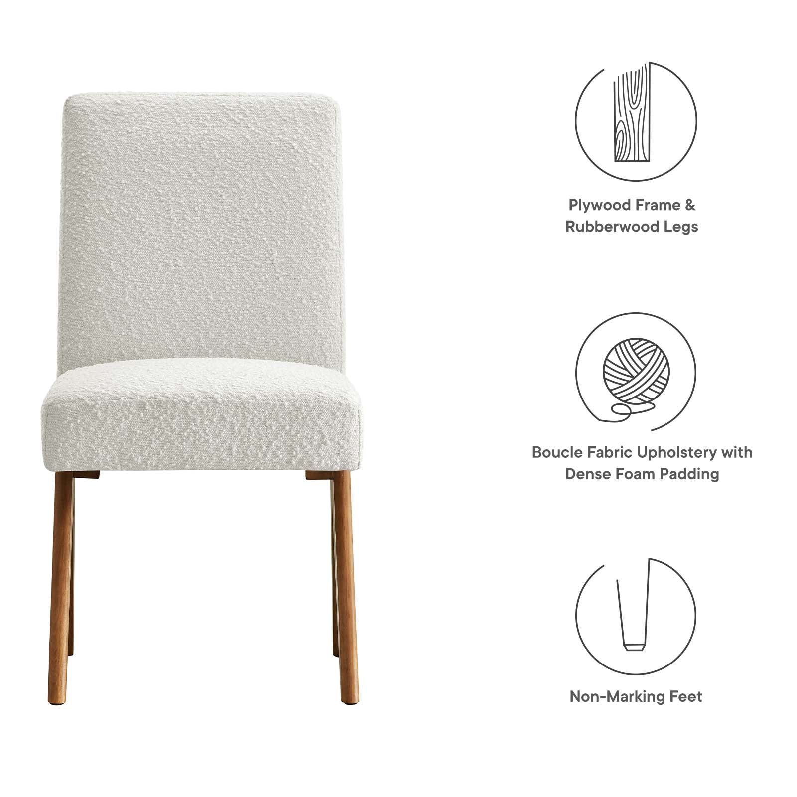 Lyra Boucle Fabric Dining Room Side Chair - Set of 2 By Modway - EEI-6508 - Image 17