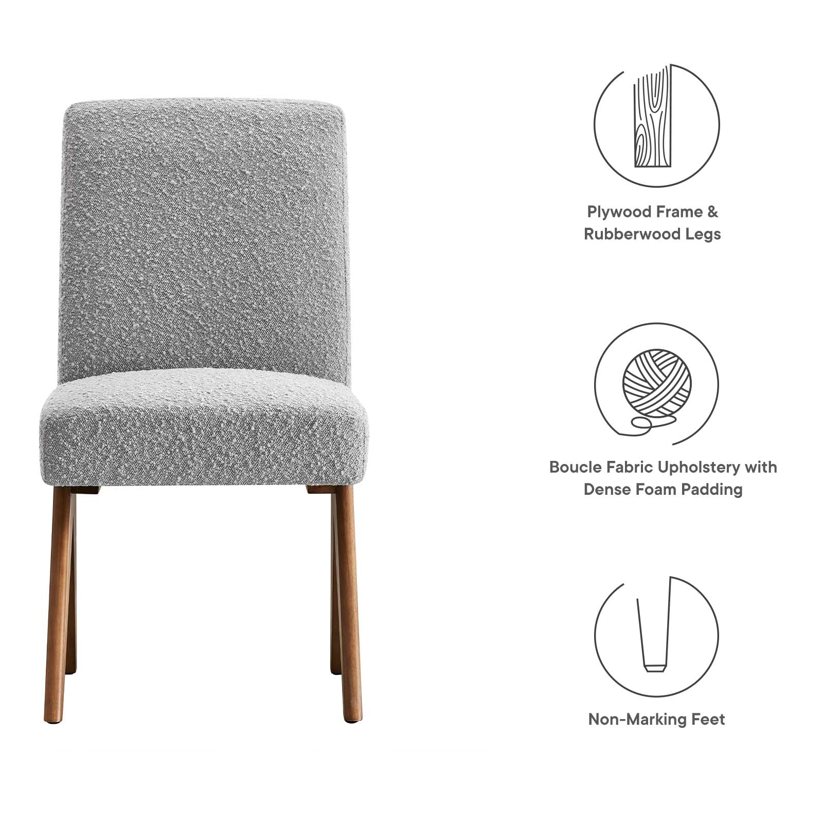 Lyra Boucle Fabric Dining Room Side Chair - Set of 2 By Modway - EEI-6508 - Image 26