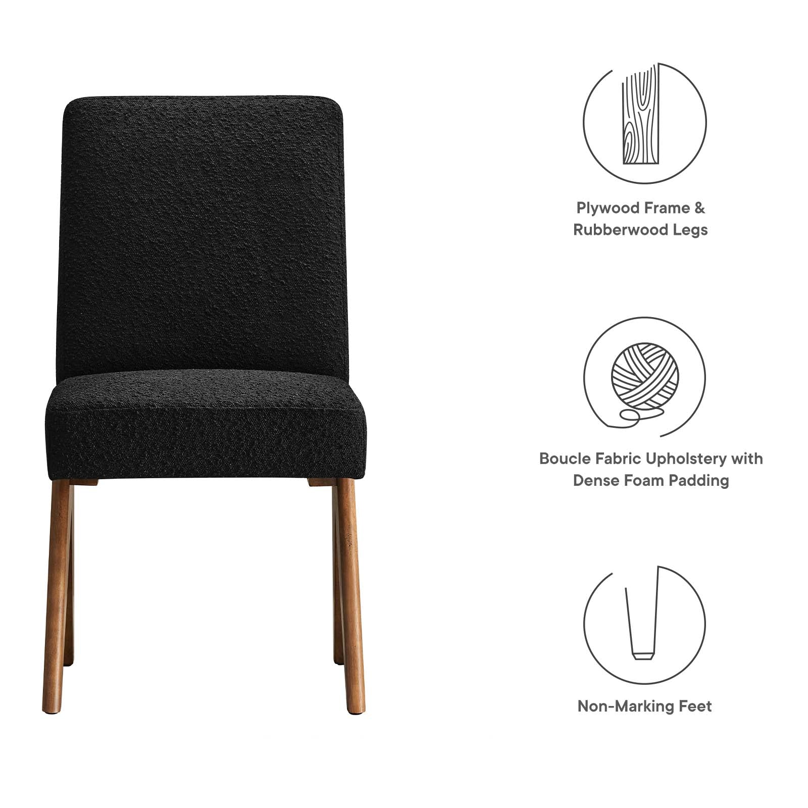 Lyra Boucle Fabric Dining Room Side Chair - Set of 2 By Modway - EEI-6508 - Image 8