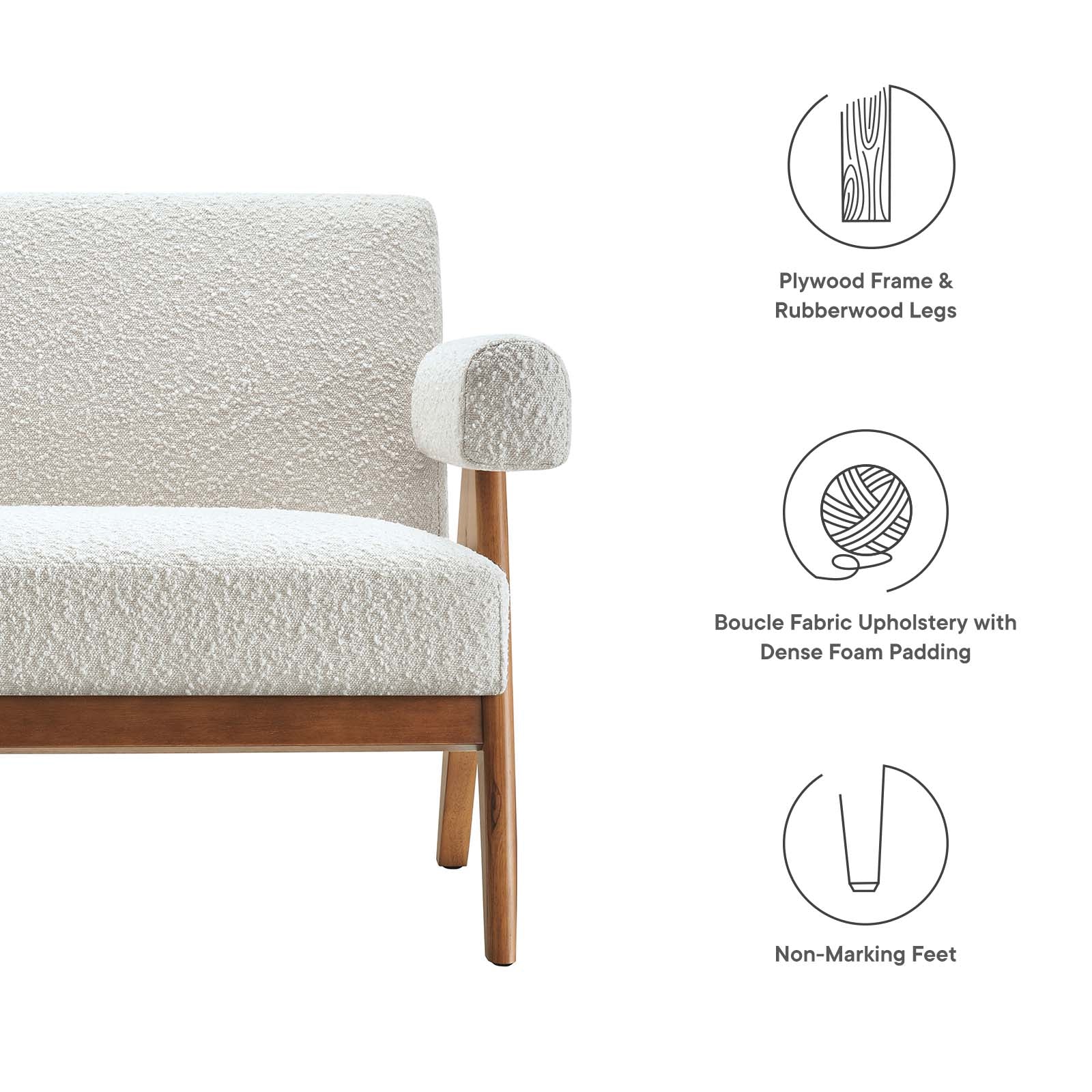 Lyra Boucle Fabric Loveseat By Modway - EEI-6504 - Image 14