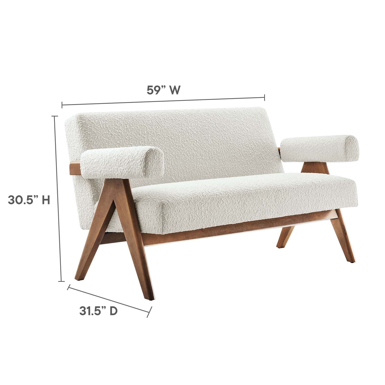 Lyra Boucle Fabric Loveseat By Modway - EEI-6504 - Image 15