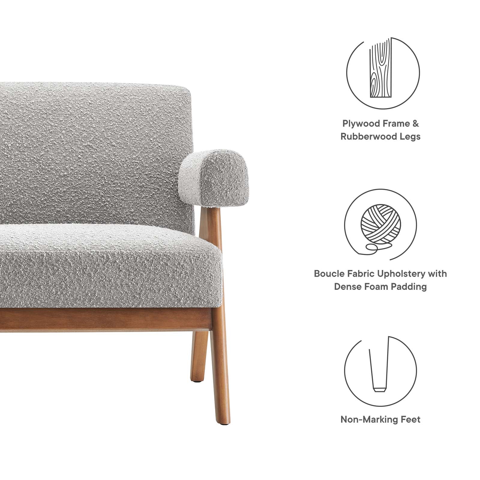 Lyra Boucle Fabric Loveseat By Modway - EEI-6504 - Image 22