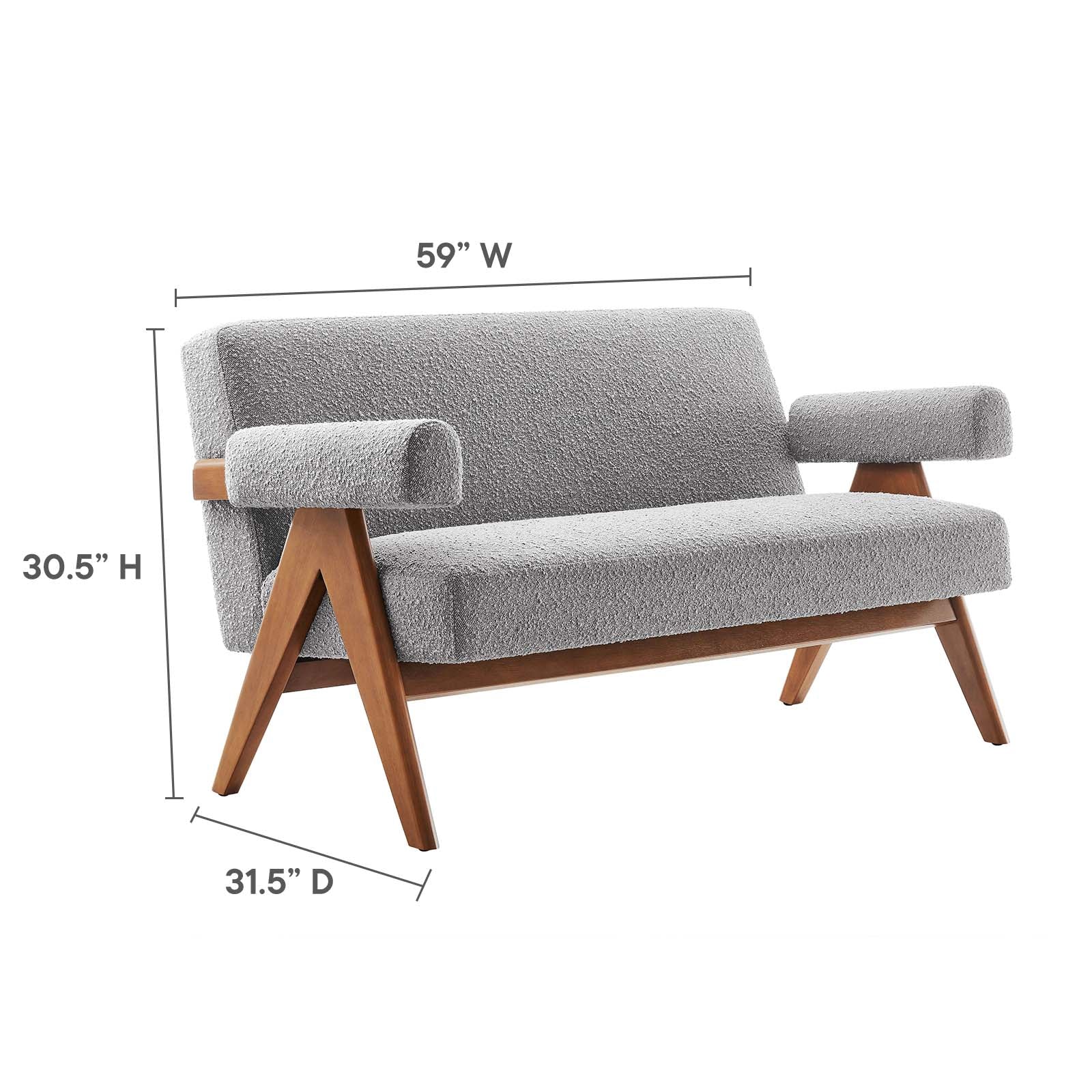 Lyra Boucle Fabric Loveseat By Modway - EEI-6504 - Image 23
