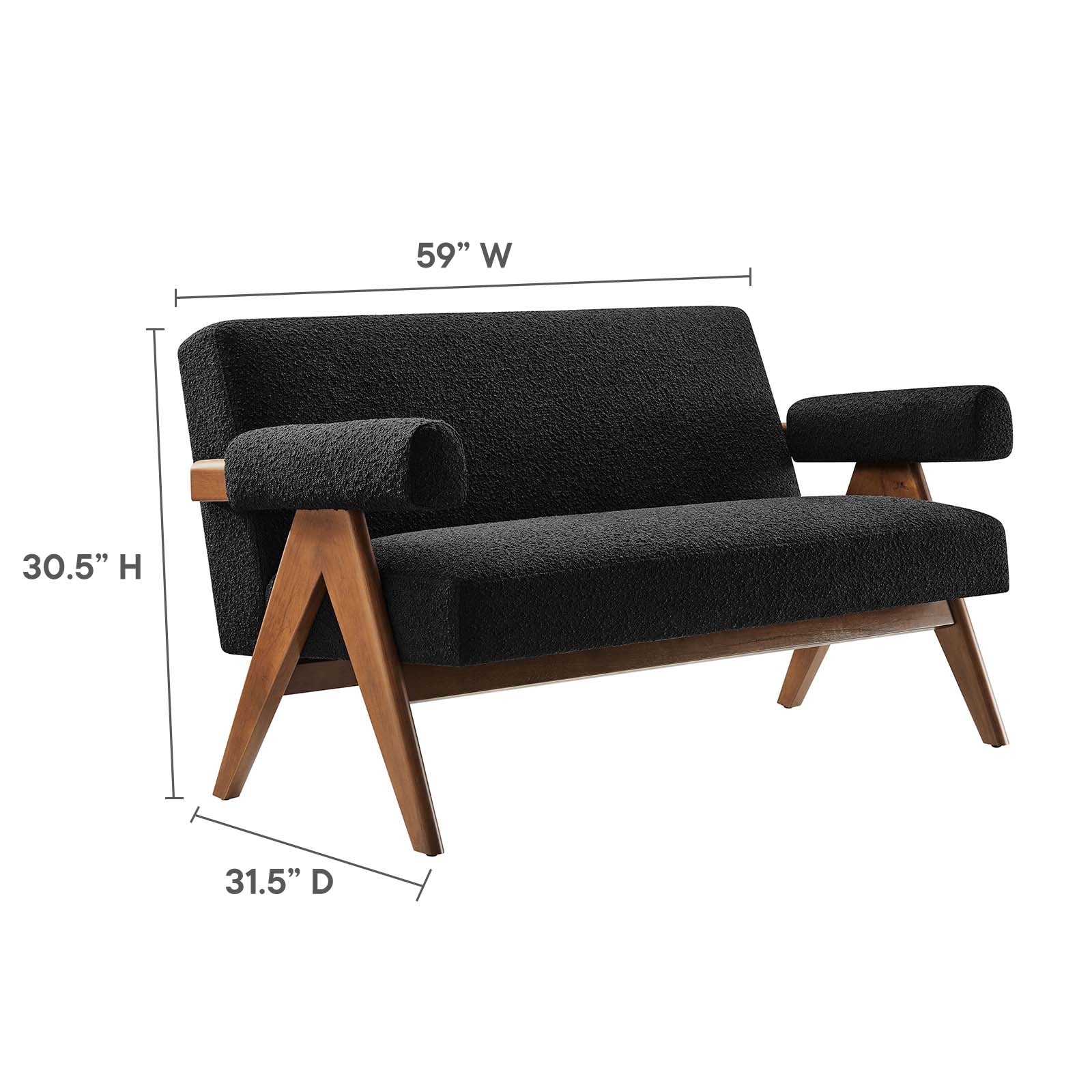 Lyra Boucle Fabric Loveseat By Modway - EEI-6504 - Image 7
