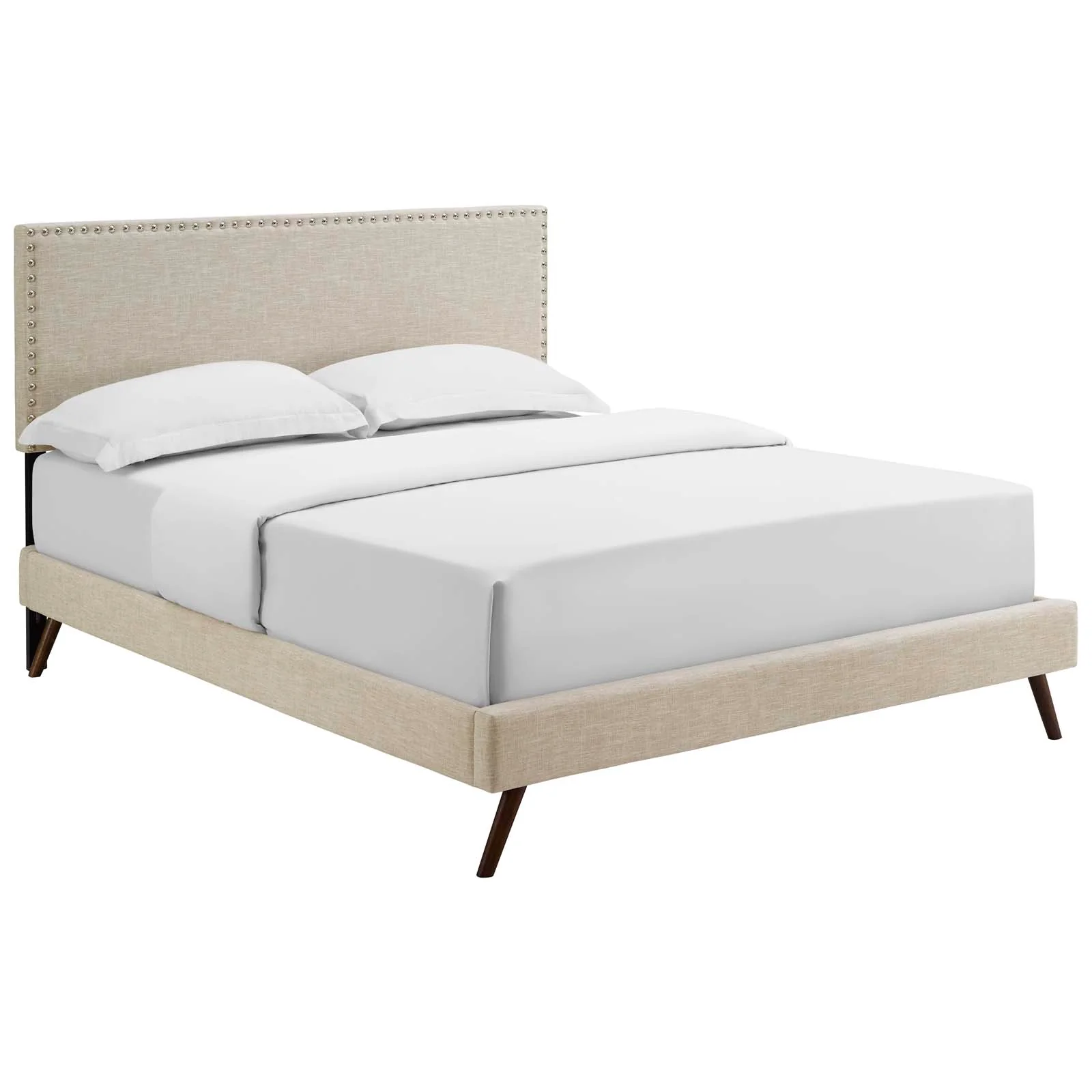 Macie Queen Fabric Platform Bed with Round Splayed Legs By Modway - MOD-5963 - Image 2