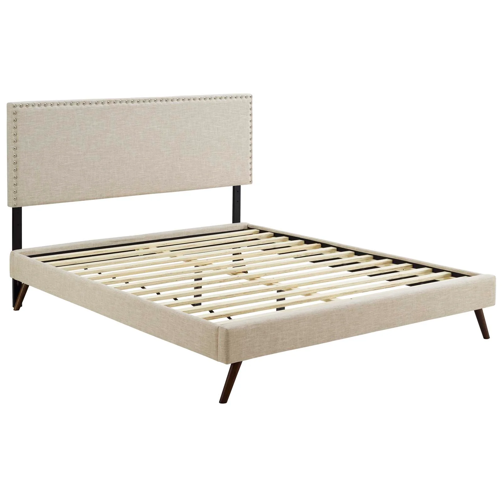 Macie Queen Fabric Platform Bed with Round Splayed Legs By Modway - MOD-5963 - Image 3