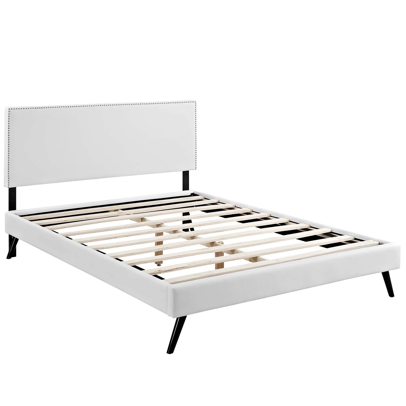 Macie Queen Vinyl Platform Bed with Round Splayed Legs By Modway - MOD-5962 - Image 3
