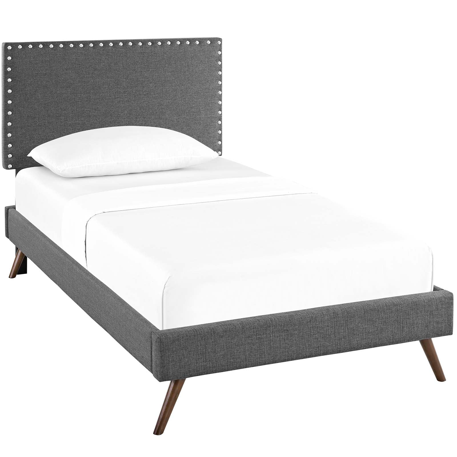 Macie Twin Fabric Platform Bed with Round Splayed Legs By Modway - MOD-5959 - Image 2