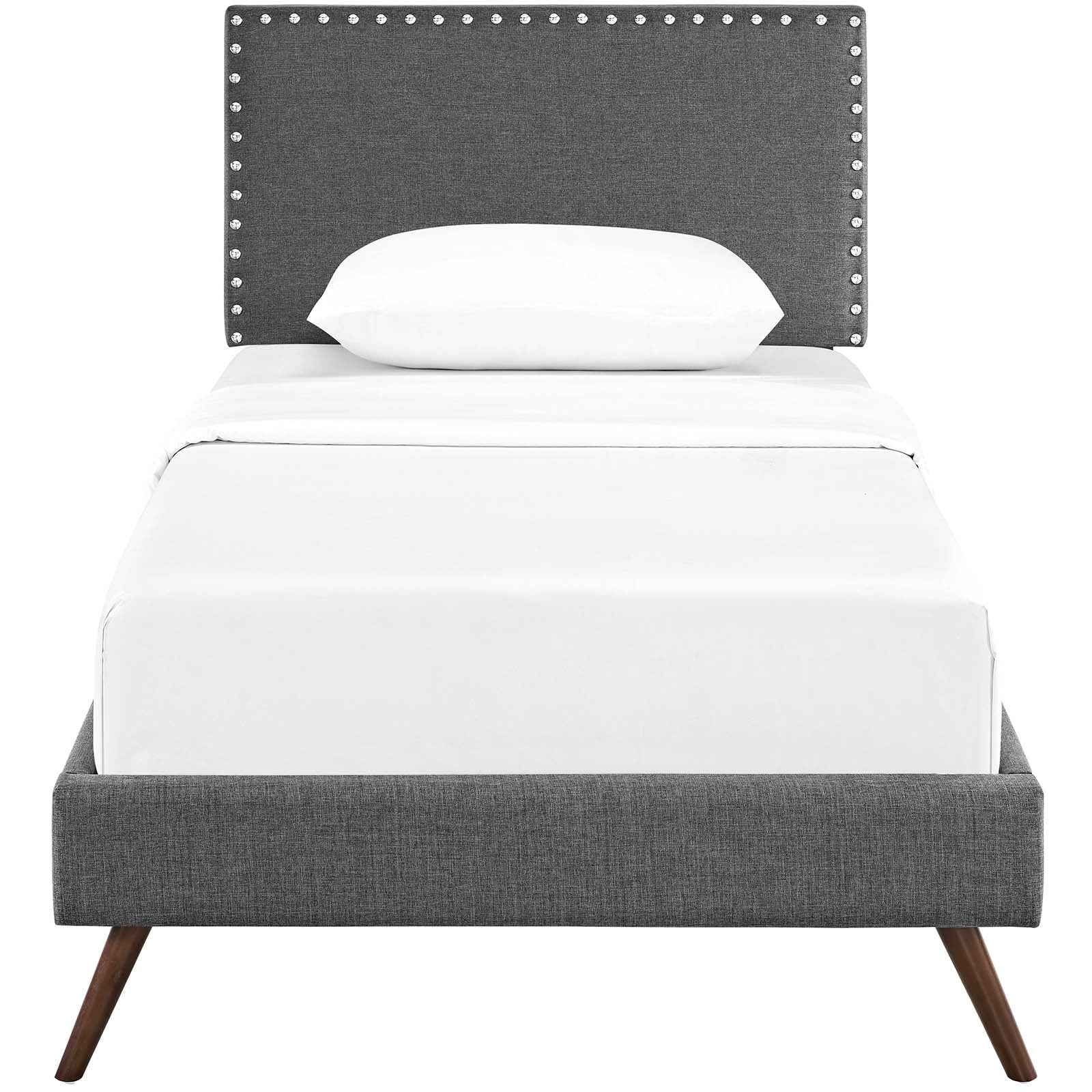 Macie Twin Fabric Platform Bed with Round Splayed Legs By Modway - MOD-5959 - Image 5
