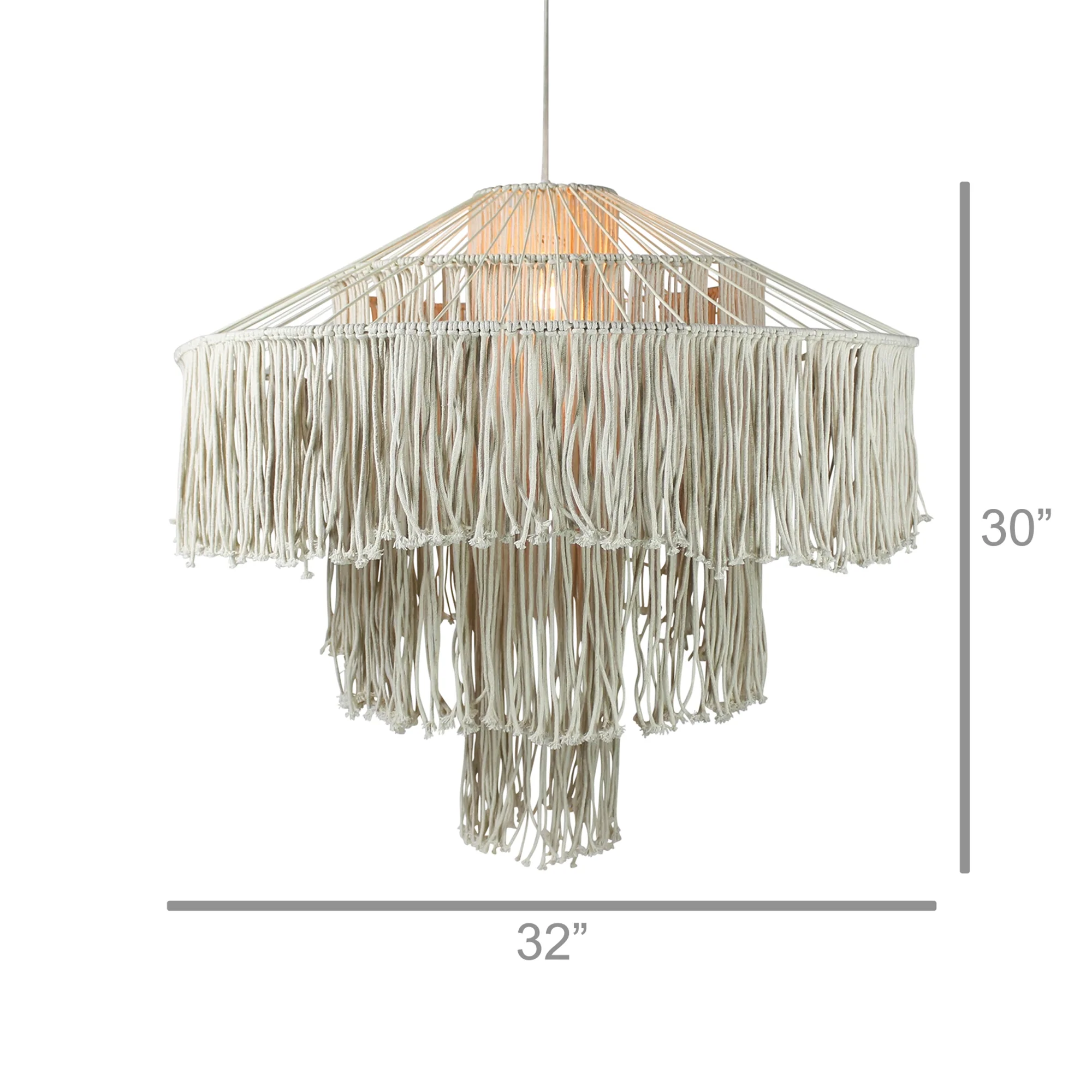 Macrame Fringe Pendant By HomArt - Image 3