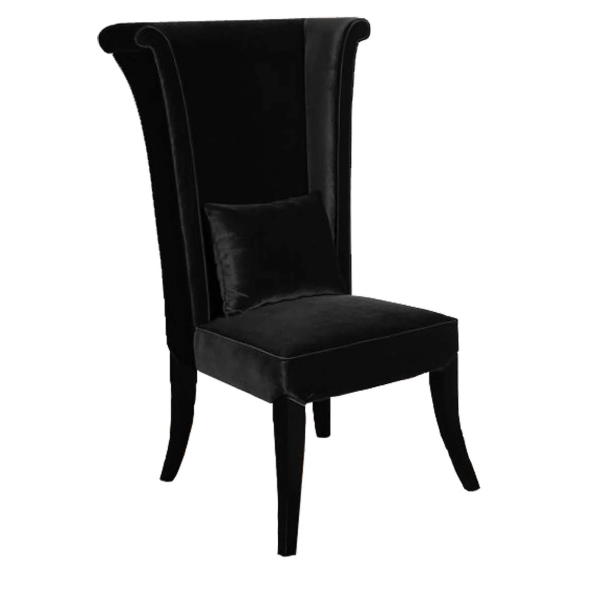 Mad Hatter Dining Chair In Black Rich Velvet By Armen Living - Image 2