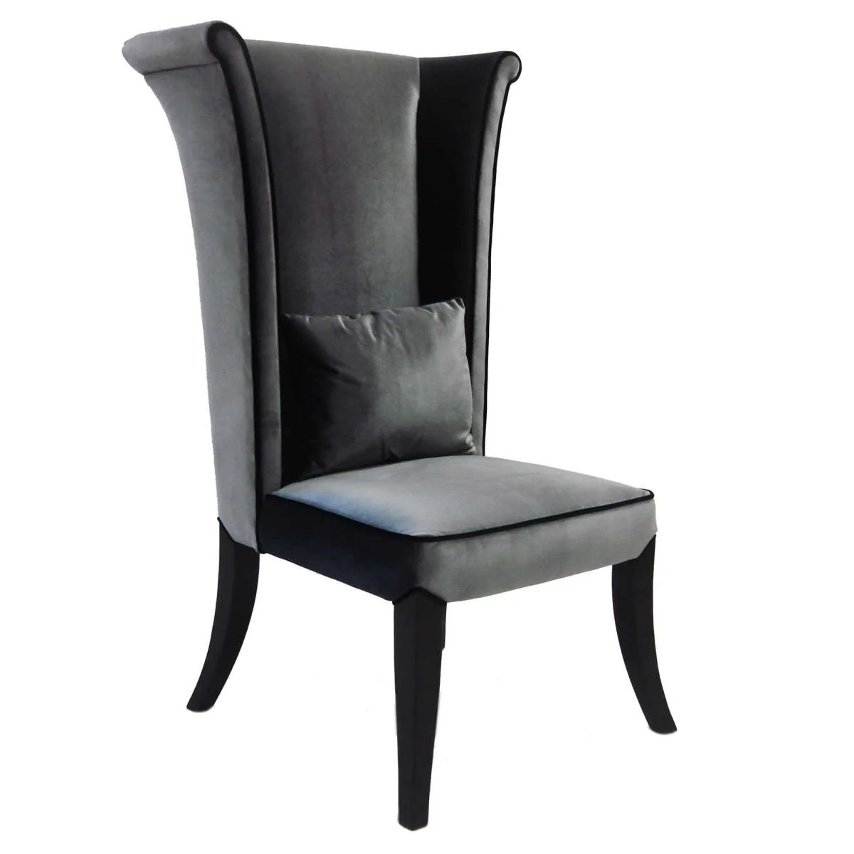 Mad Hatter Dining Chair In Black Rich Velvet By Armen Living - Image 4
