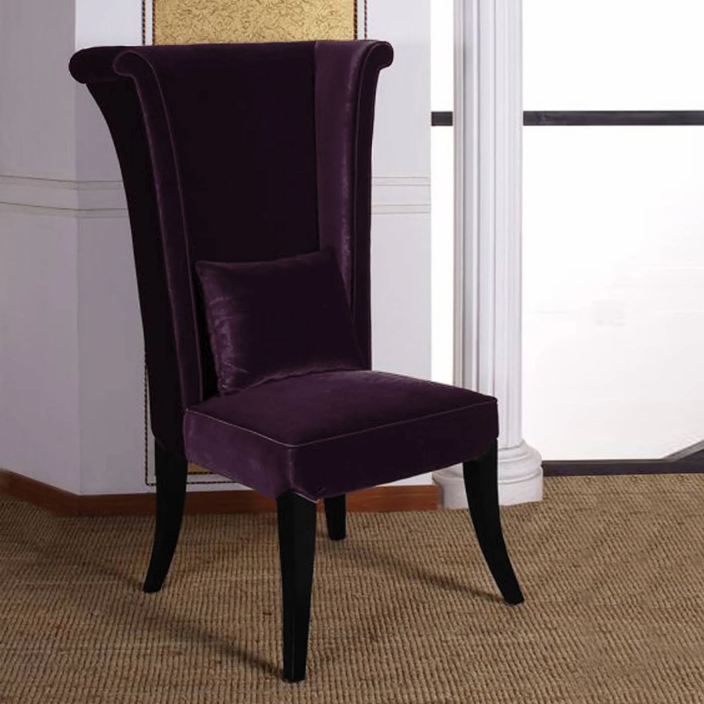 Mad Hatter Dining Chair In Black Rich Velvet By Armen Living - Image 6