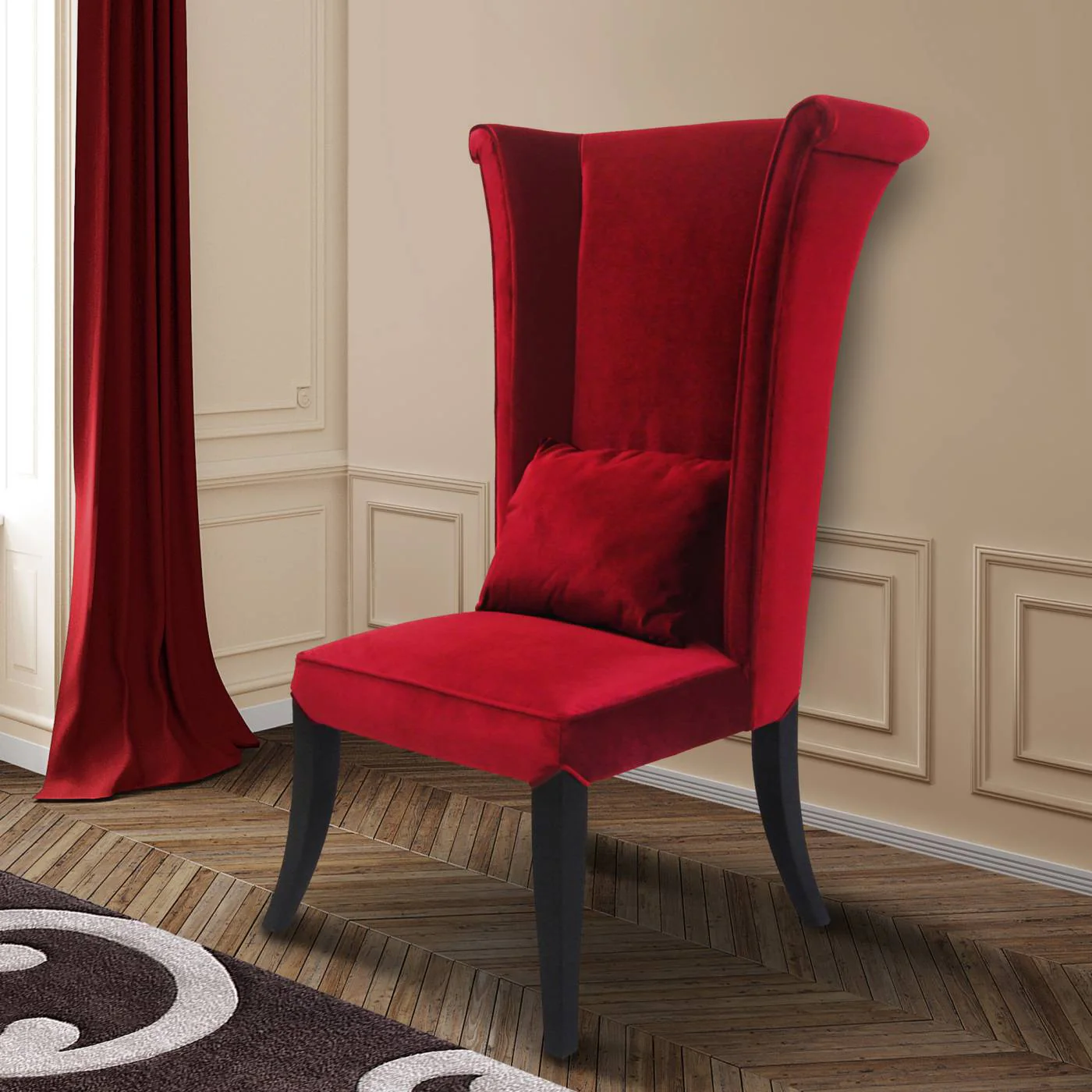 Mad Hatter Dining Chair In Black Rich Velvet By Armen Living - Image 9