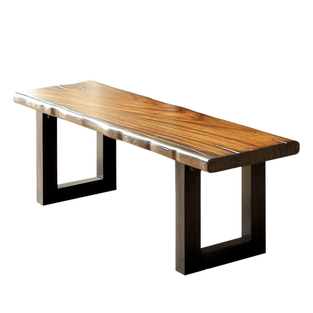 Maddison Contemporary Style Bench , Tobacco Oak By Benzara - Image 2