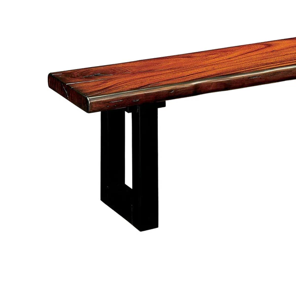 Maddison Contemporary Style Bench , Tobacco Oak By Benzara - Image 3