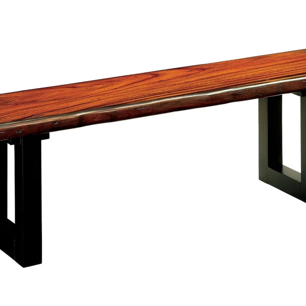 Maddison Contemporary Style Bench , Tobacco Oak By Benzara - Image 4
