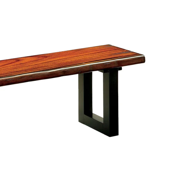 Maddison Contemporary Style Bench , Tobacco Oak By Benzara - Image 5