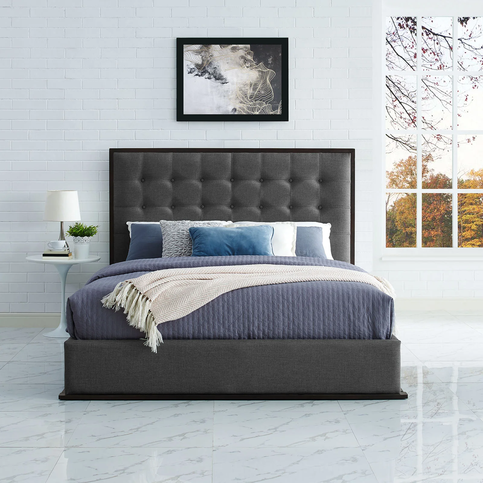 Madeline Queen Upholstered Fabric Bed Frame By Modway - MOD-5499 - Image 6