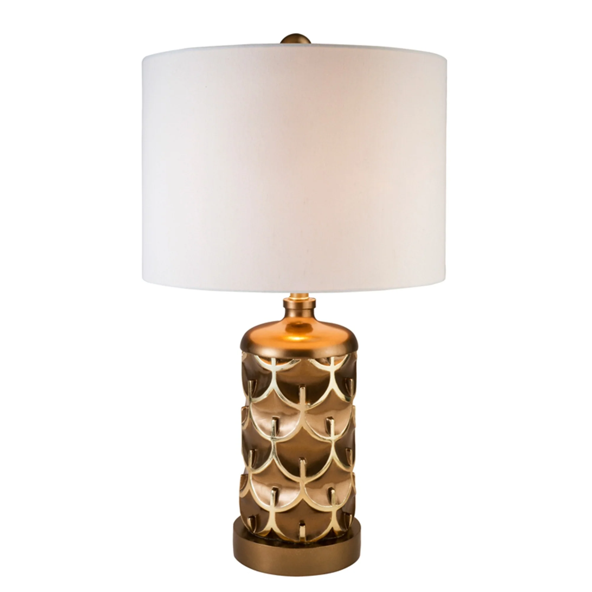Magestic Brown and Gold Geo Table Lamp By Homeroots - Image 2