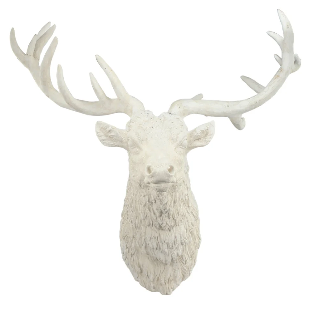 Magnesia Deer Head Wall Accent, White By Benzara - Image 2