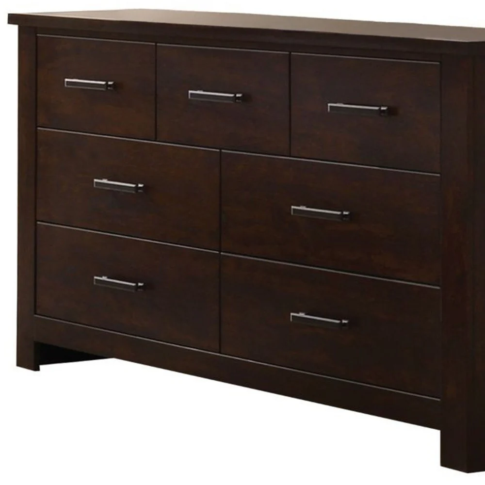 Mahogany Seven Drawer Double Dresser By Homeroots - Image 2