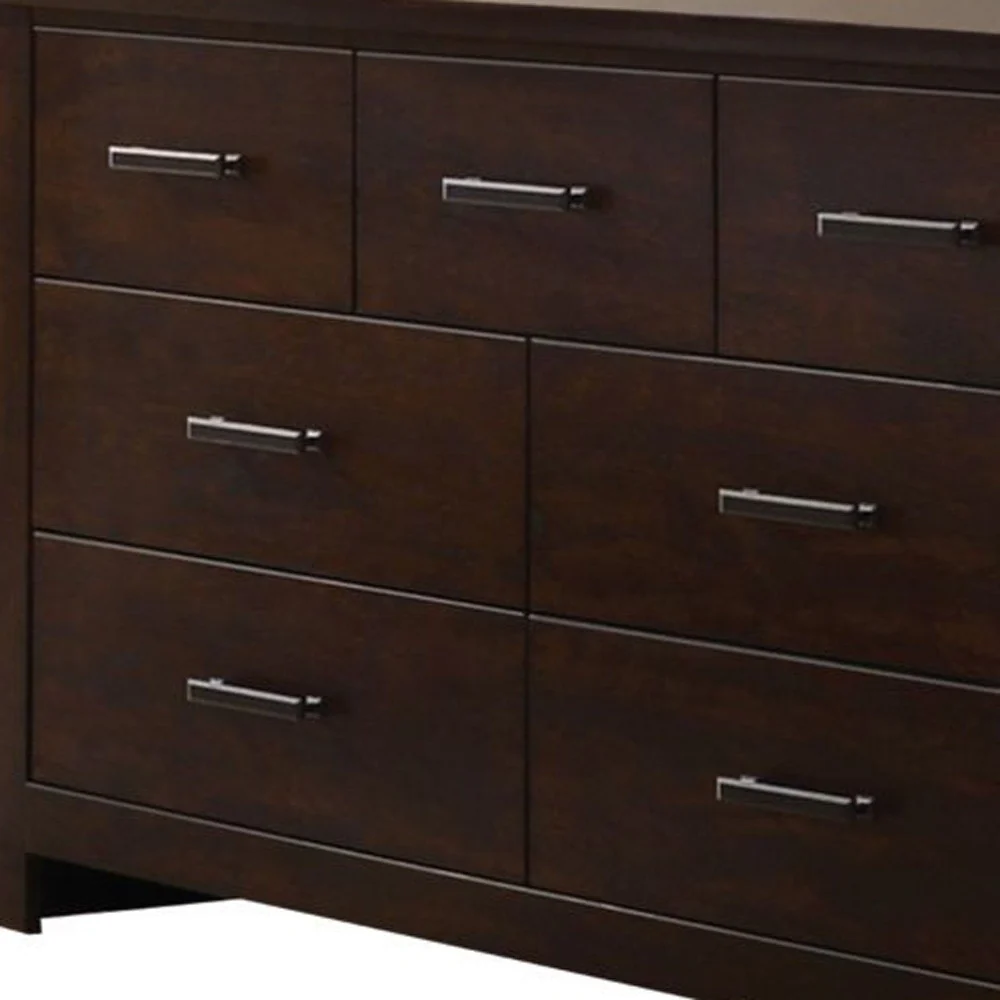 Mahogany Seven Drawer Double Dresser By Homeroots - Image 4