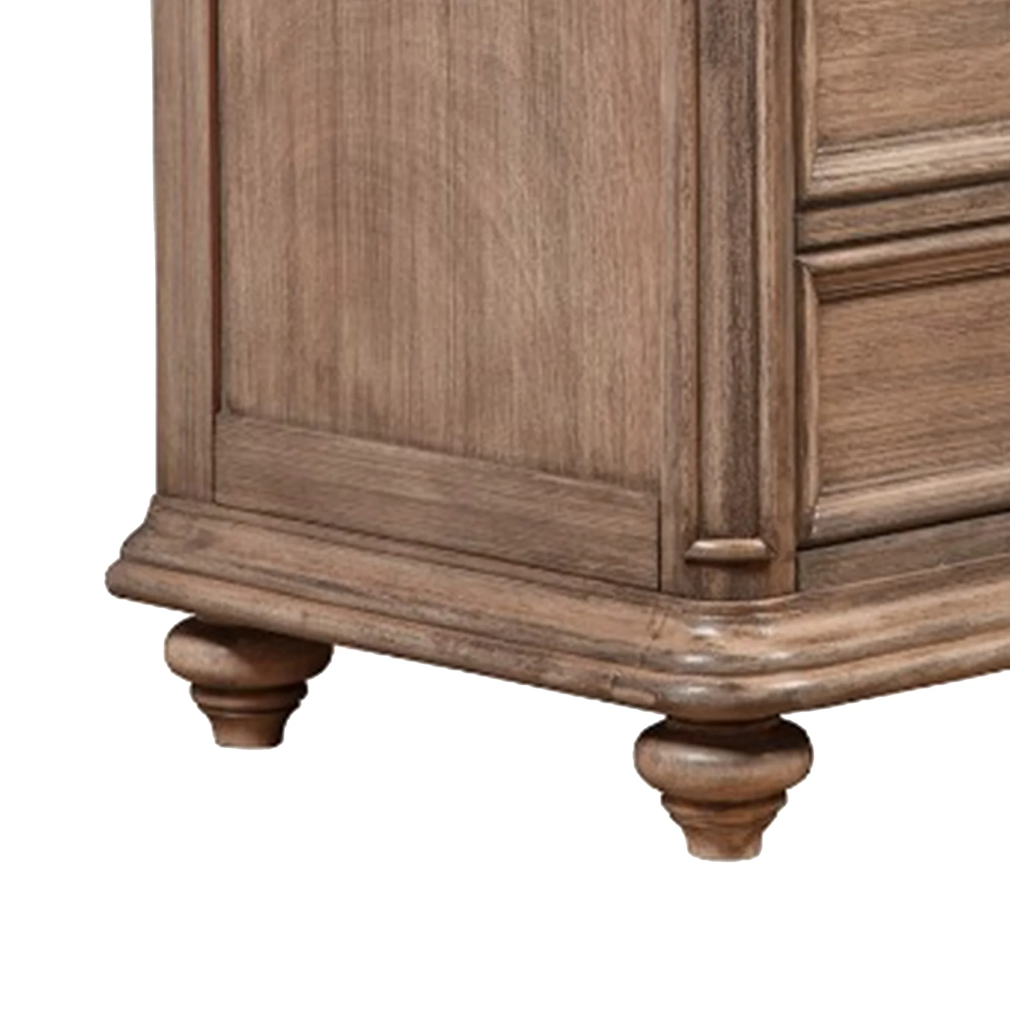 Mahogany Wood 2 Drawer Nightstand In French Truffle Brown By Benzara - Image 5