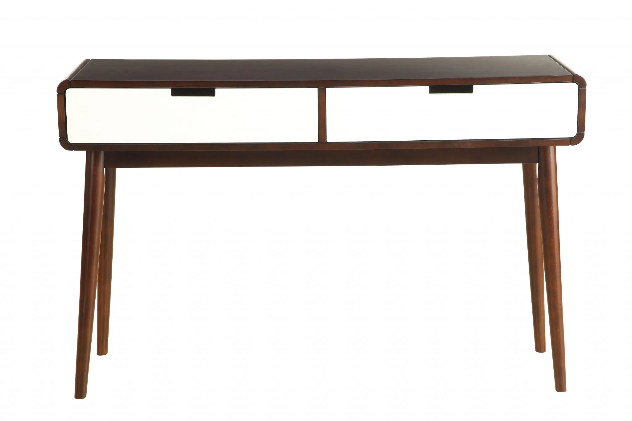 Mahogony and White Double Drawer Console Table By Homeroots - Image 2