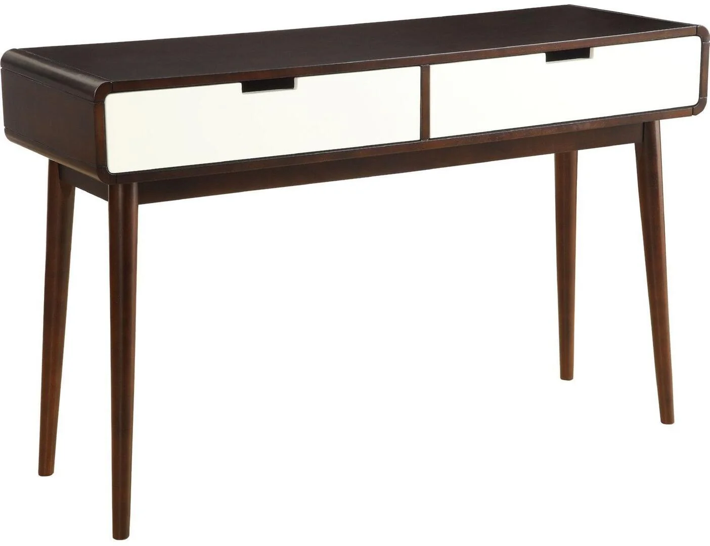 Mahogony and White Double Drawer Console Table By Homeroots - Image 3