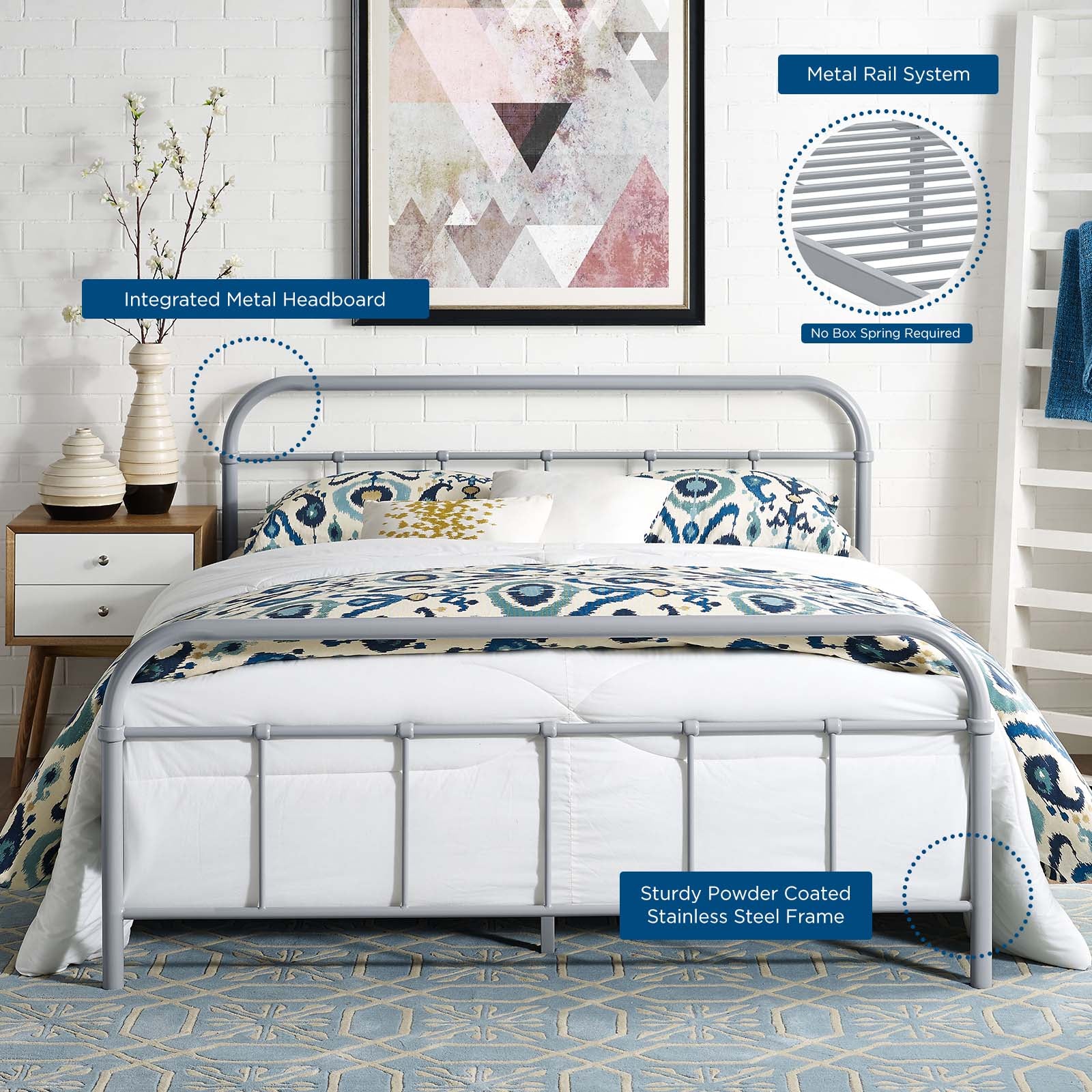 Maisie Full Stainless Steel Bed Frame By Modway - MOD-5532 - Image 14
