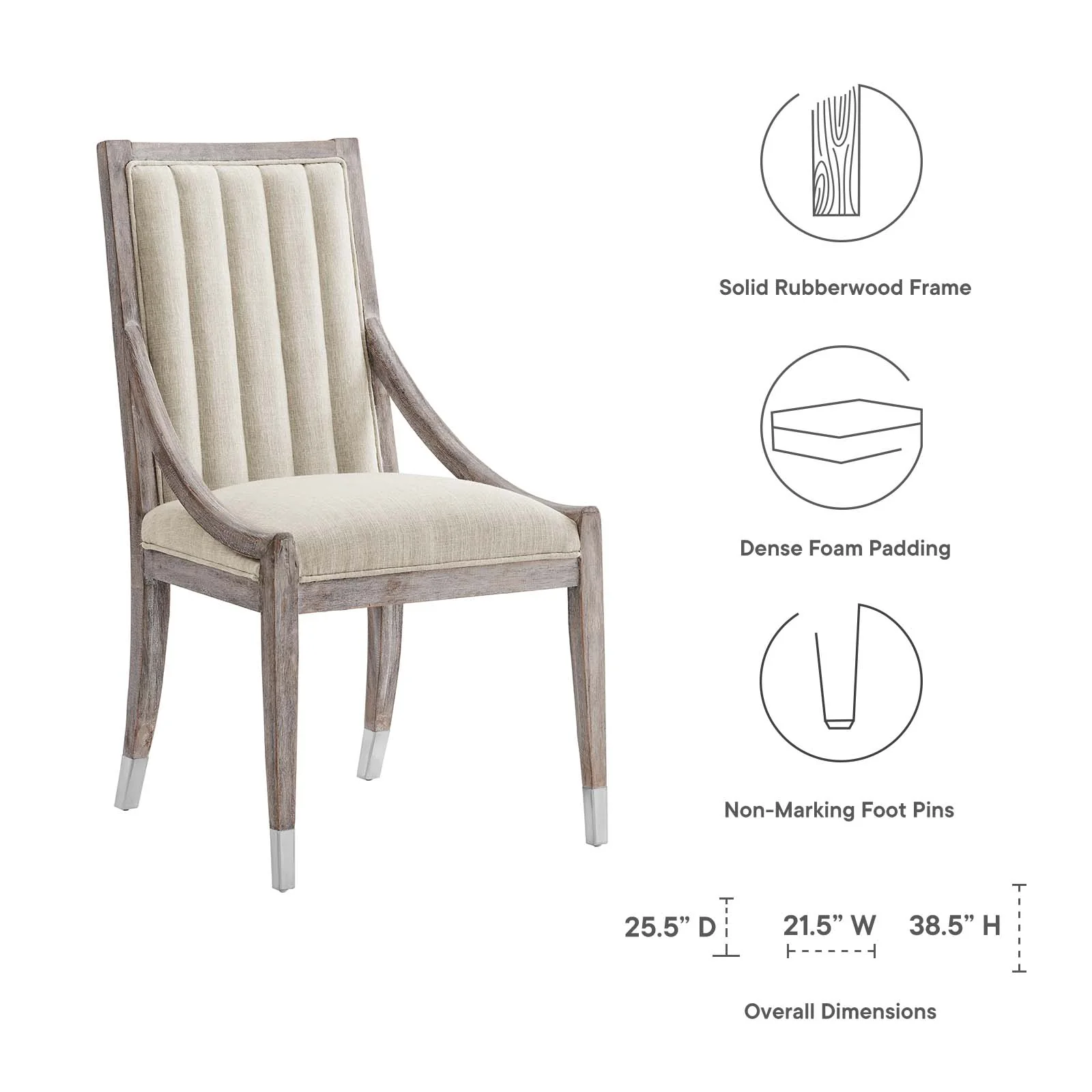 Maison French Vintage Tufted Fabric Dining Armchairs Set of 2 By Modway - EEI-6624 - Image 8