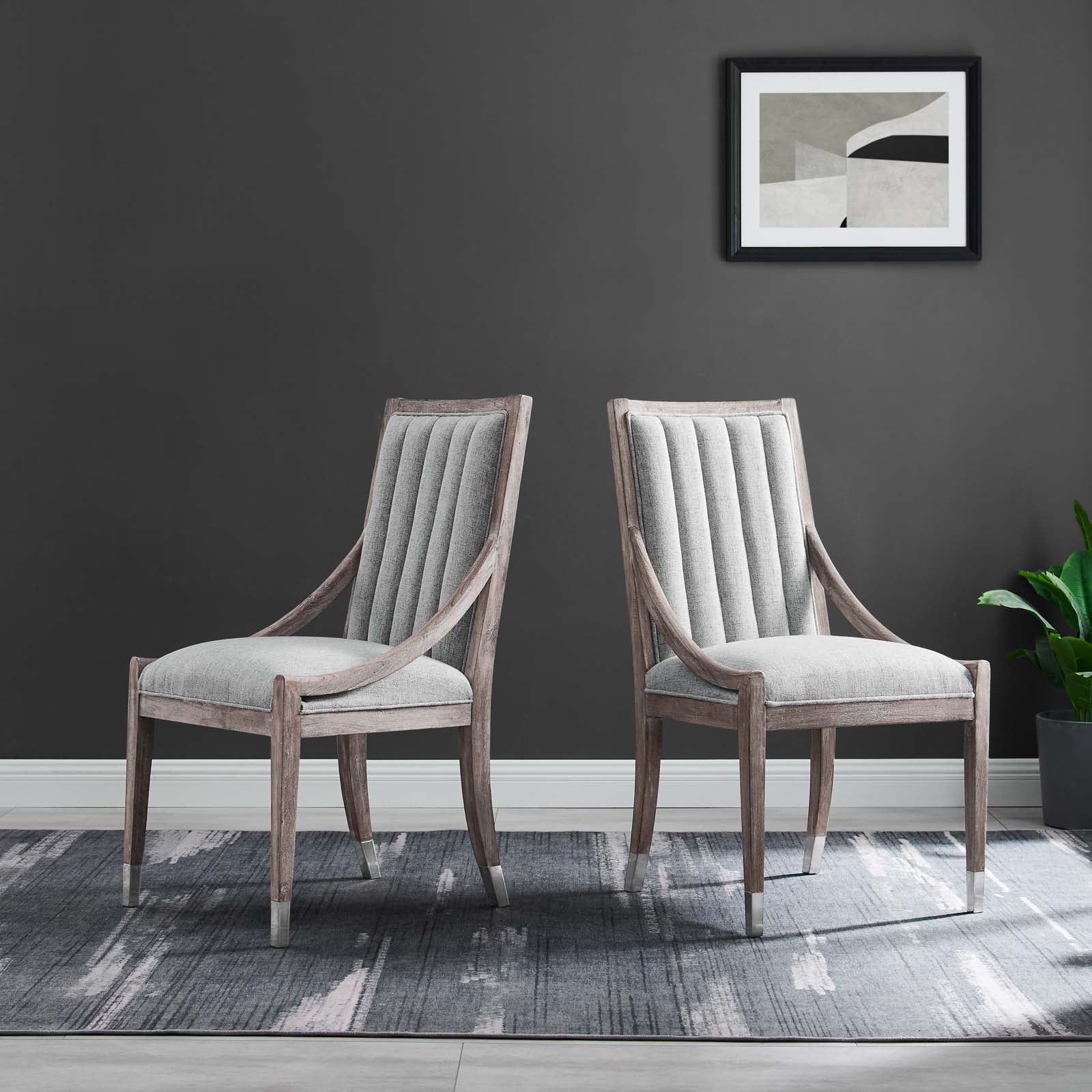Maison French Vintage Tufted Fabric Dining Armchairs Set of 2 By Modway - EEI-6624 - Image 9