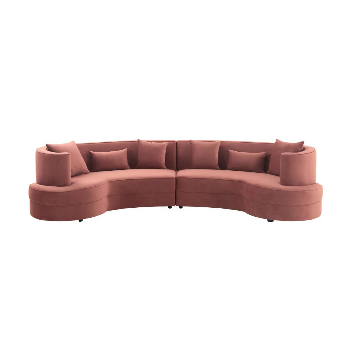 Majestic Blush Fabric Upholstered Sectional Sofa By Armen Living - Image 2
