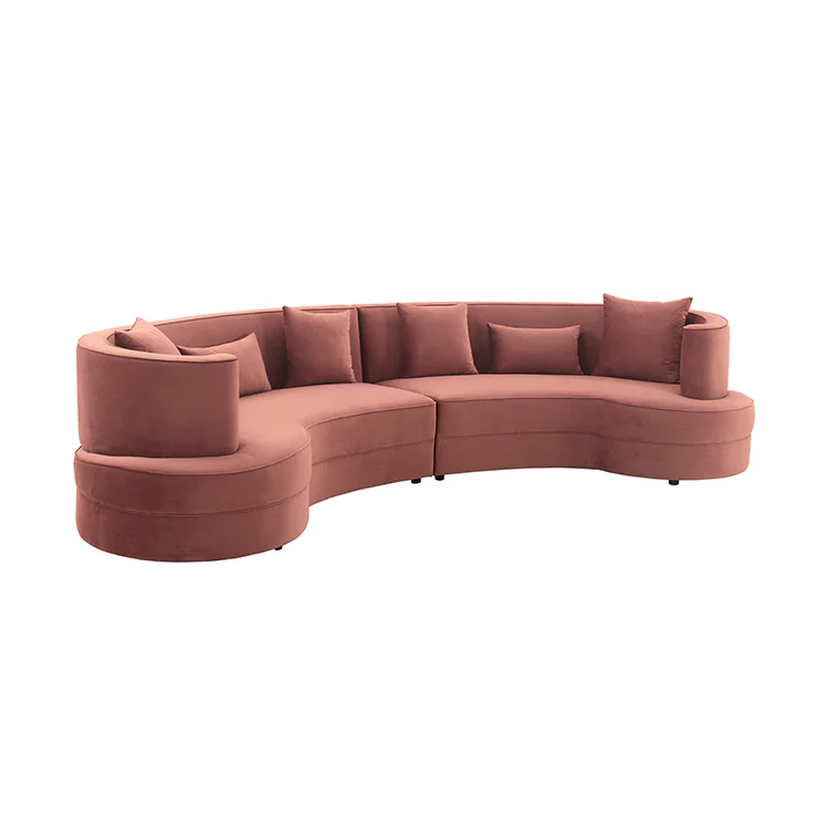 Majestic Blush Fabric Upholstered Sectional Sofa By Armen Living - Image 3
