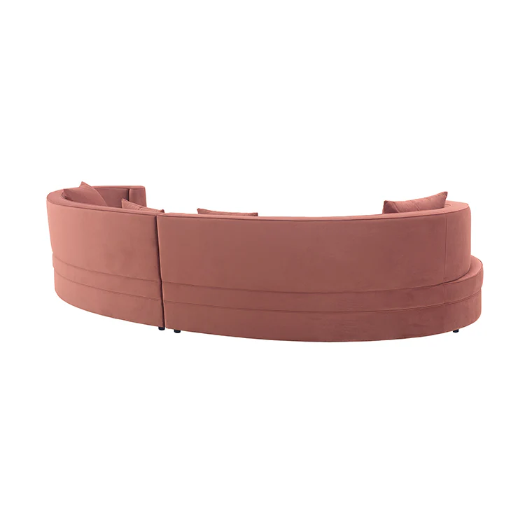 Majestic Blush Fabric Upholstered Sectional Sofa By Armen Living - Image 4
