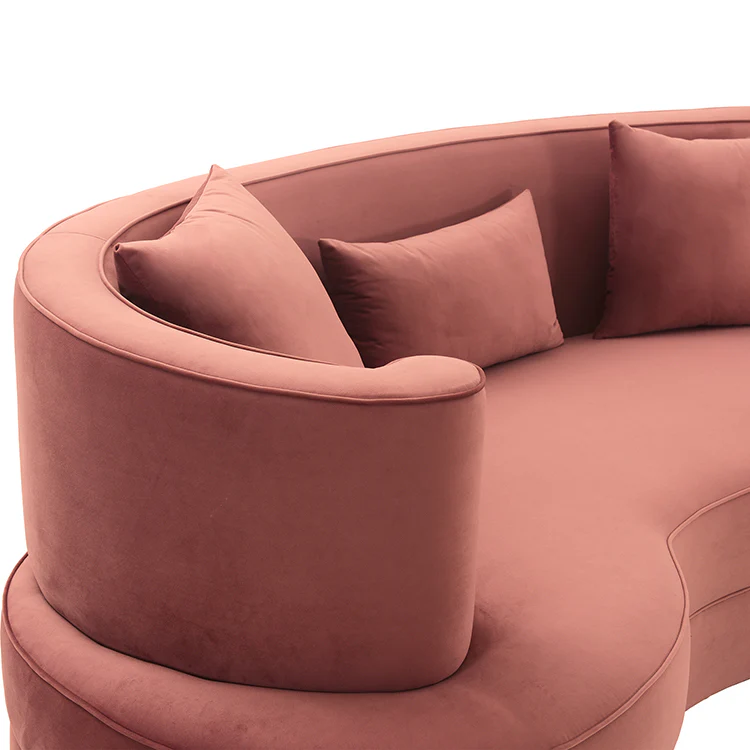 Majestic Blush Fabric Upholstered Sectional Sofa By Armen Living - Image 5