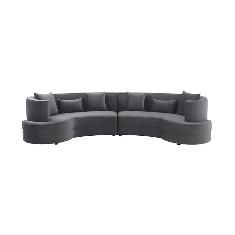 Majestic Gray Fabric Upholstered Sectional Sofa By Armen Living - Image 3