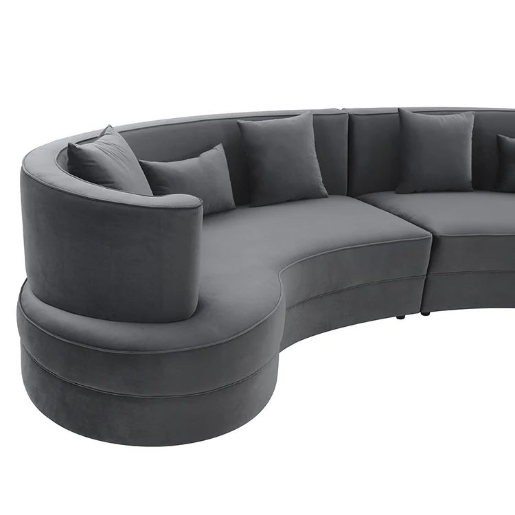 Majestic Gray Fabric Upholstered Sectional Sofa By Armen Living - Image 5