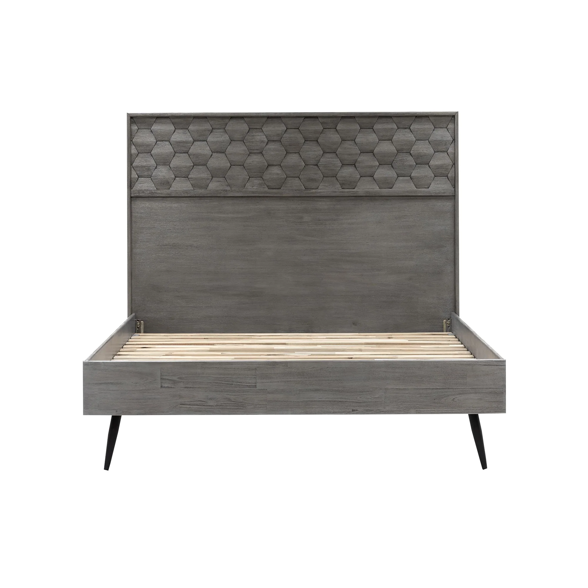 Makena 3 Piece Queen Bedroom Set in Grey Acacia Wood By Armen Living - Image 3