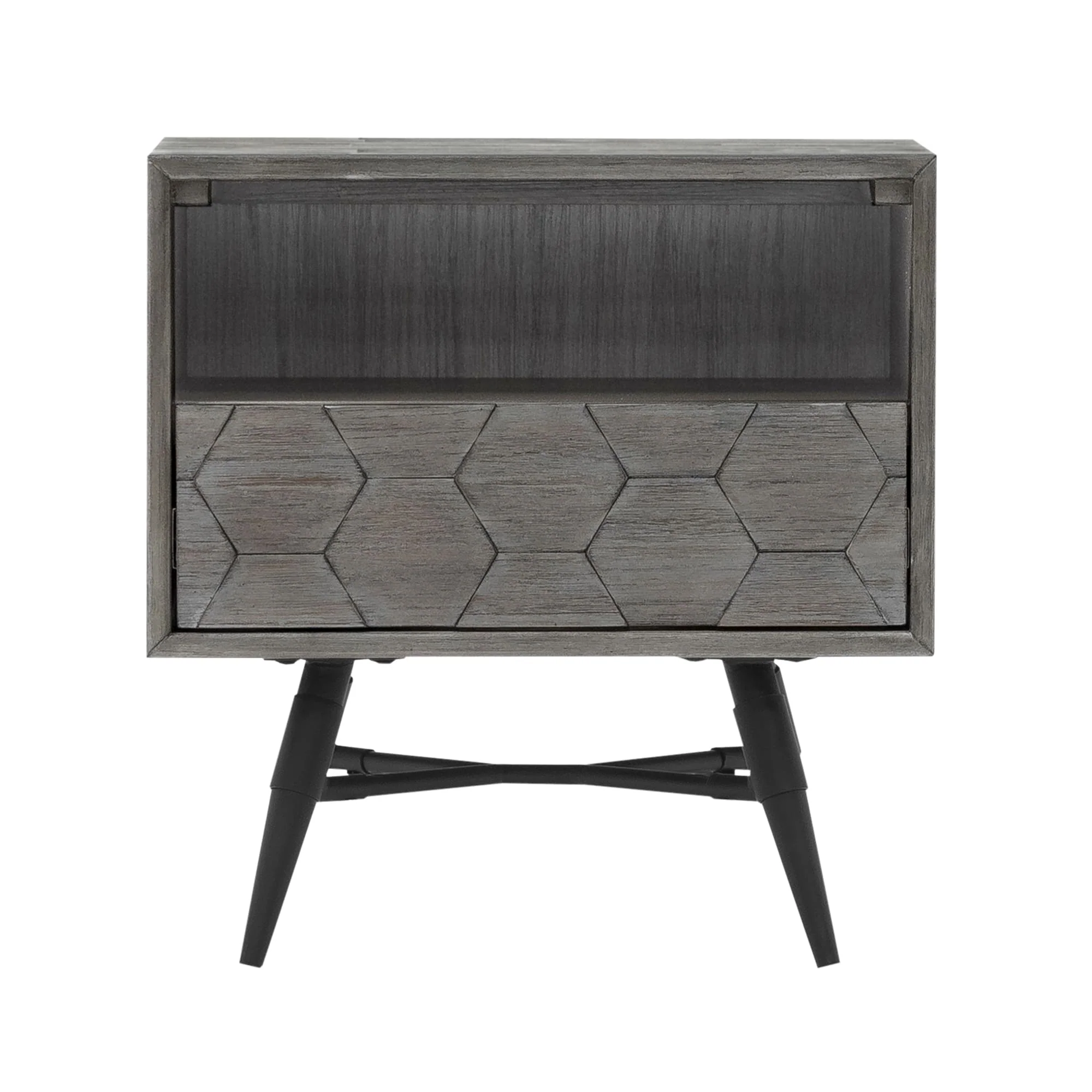 Makena 3 Piece Queen Bedroom Set in Grey Acacia Wood By Armen Living - Image 5