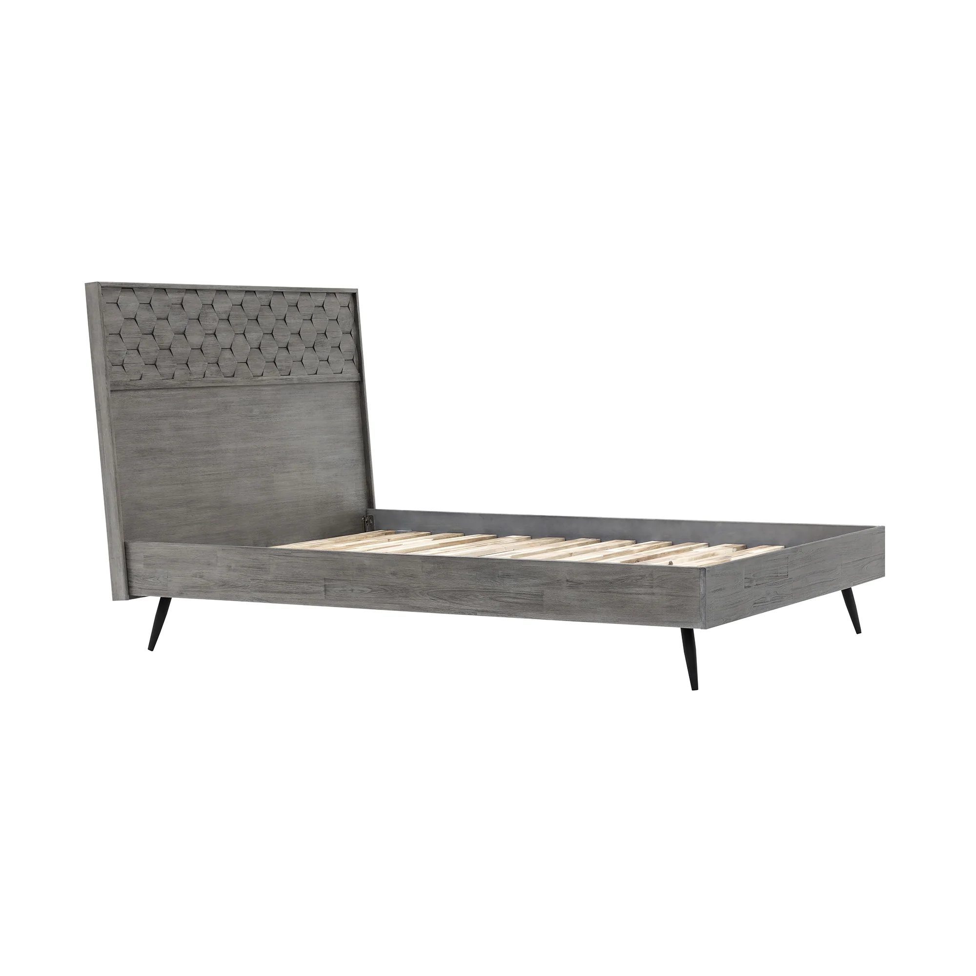 Makena 4 Piece Queen Bedroom Set in Grey Acacia Wood By Armen Living - Image 4